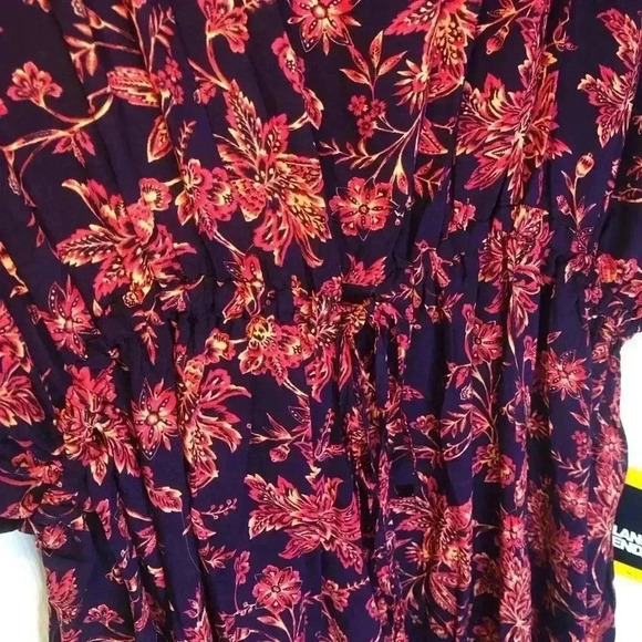 Women's Lands' End Gathered Waist Kaftan Swim Cover-Up Dress size M/L - Picture 5 of 13